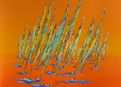 Régate des beaux jours - Acrylique sur toile - 60x60 - Vendu