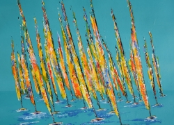 Challenge turquoise - 35x35 - Vendu